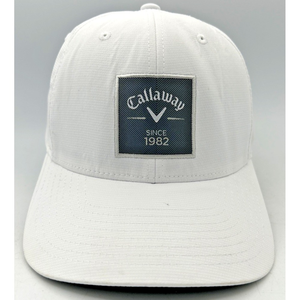 Callaway White Golf Hat Cap Since 1982 Patch Logo FlexFit